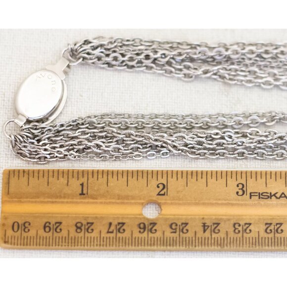 18 inch, Vintage Silver Tone Chains Multi-Strand Necklace by Avon - P1 - Picture 3 of 3